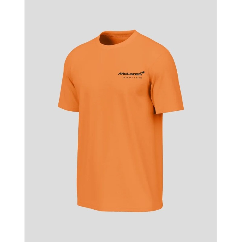 McLaren Hombre All Cities SS Silicona Lavada Camiseta - Naranja Quemada