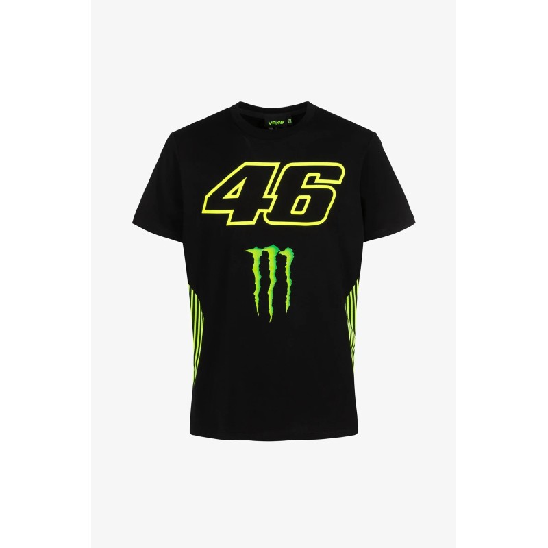 Vr46 Mens Monster Dual T-Shirt Black Vr46 Mens Monster Dual T-Shirt Black