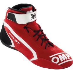 OMP First bota para piloto FIA color rojo/blanco