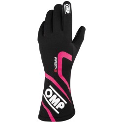 OMP First-S guante piloto FIA negro/rosa