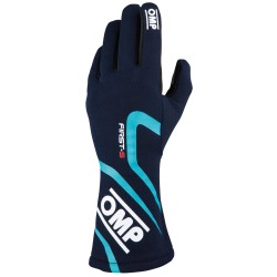 OMP First-S guante piloto FIA azul oscuro/turquesa