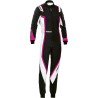 Sparco Kerb mono para mujer piloto de karting negro/rosa