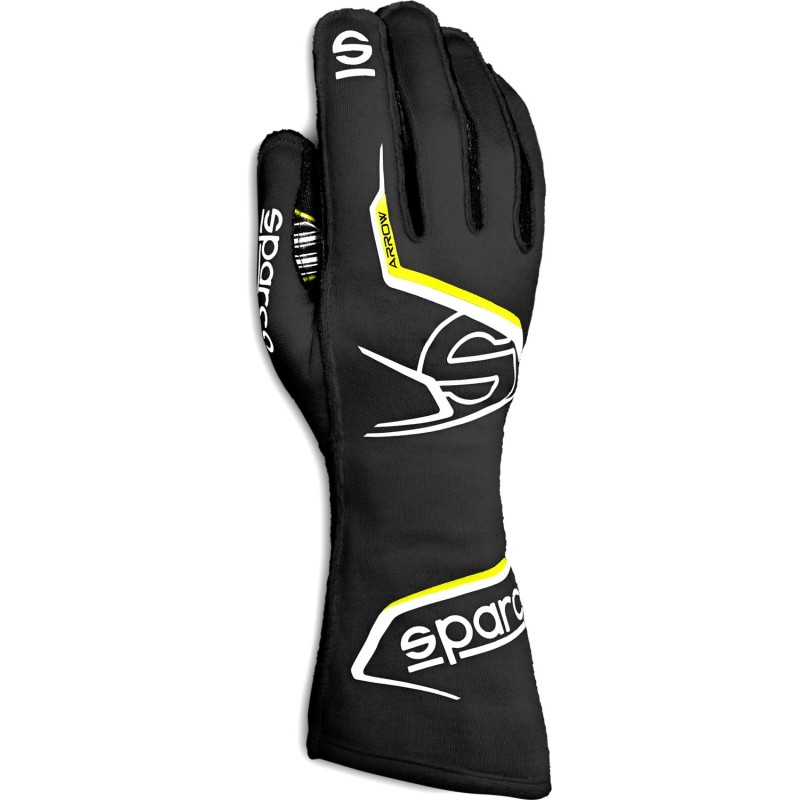 Sparco Record guantes para piloto de karting negro/amarillo