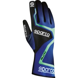 Sparco Rush guantes para piloto de karting azul oscuro/verde