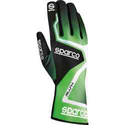 Sparco Rush guantes para piloto de karting verde/blanco