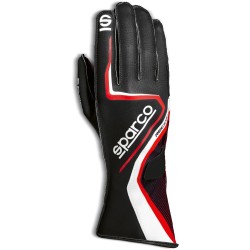 Sparco Record guantes para piloto de karting negro/rojo