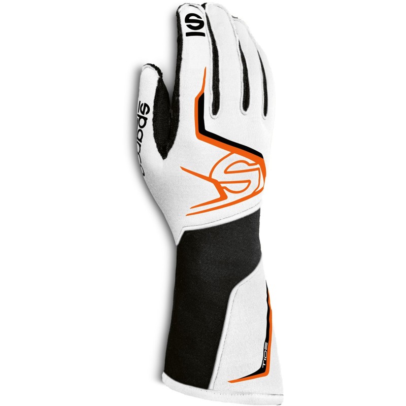 Sparco Tide K guantes para piloto de karting blanco/naranja