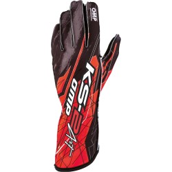 OMP KS-2 ART guantes de piloto de karting color rojo/negro