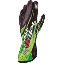 OMP KS-2 ART guantes de piloto de karting color verde/negro