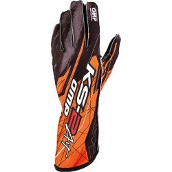 OMP KS-2 ART guantes de piloto de karting color naranja/negro