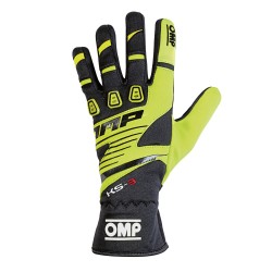 OMP KS-3 guantes de piloto de karting color negro/amarillo