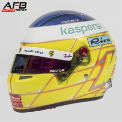 Mini capacete Charles Leclerc 2021 Grande Prêmio da França. Réplica do capacete F1 em escala 1:2