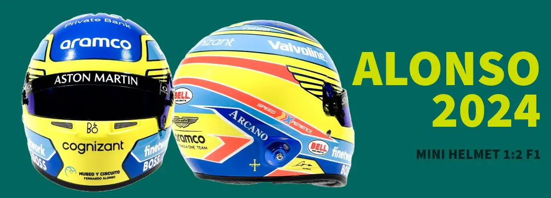 Fernando Alonso mini helmet F1 2024