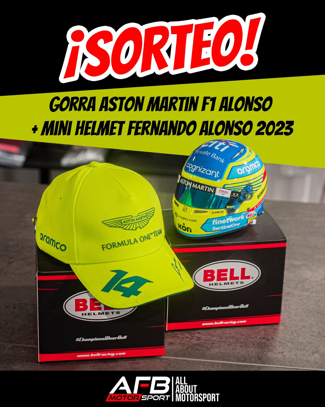 Sorteo Gorra y Mini Helmet Fernando Alonso 2023